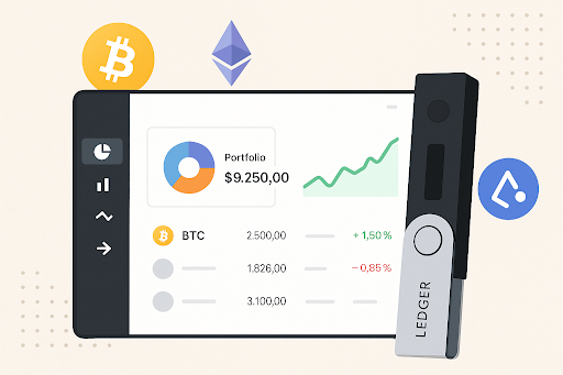 Ledger Live dashboard showing crypto portfolio
